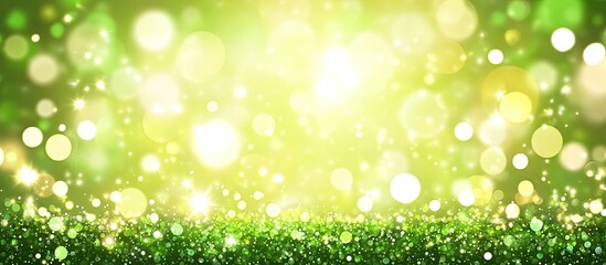 Obraz premium Green and Gold Sparkling Festive Background