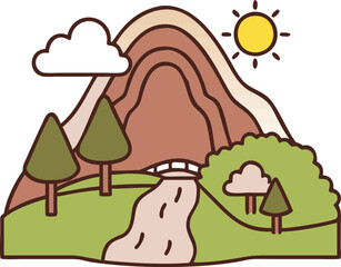 Nature Scene Icon – Free SVG Design for Outdoors