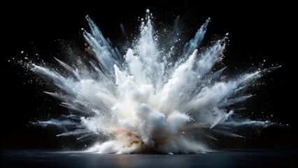 Panoramic White Powder Explosion Isolated on Background