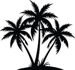 Black Palm Trees Icon – Free SVG Graphic