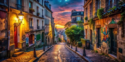 Fototapeta premium Parisian Alleyway: Rue Montmartre Urban Exploration Photography