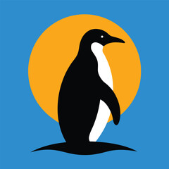 Obraz premium Penguin silhouette vector color art