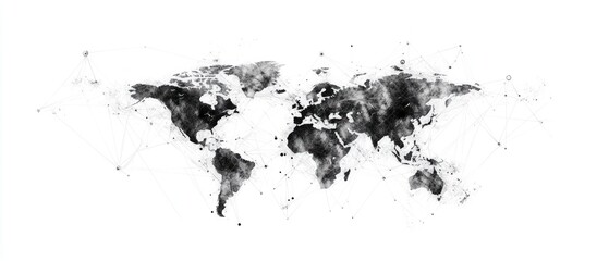 Fototapeta premium Global Network Connections A World Map Illustration