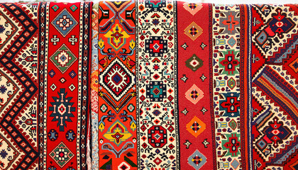 Vibrant Persian rug display showcasing intricate patterns, home decor