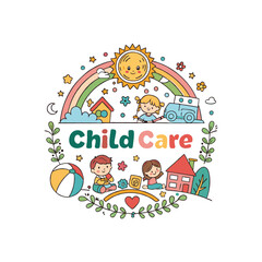 Baby shop child care day care school and kids logo day care create distinctive mother care vector eps logo design