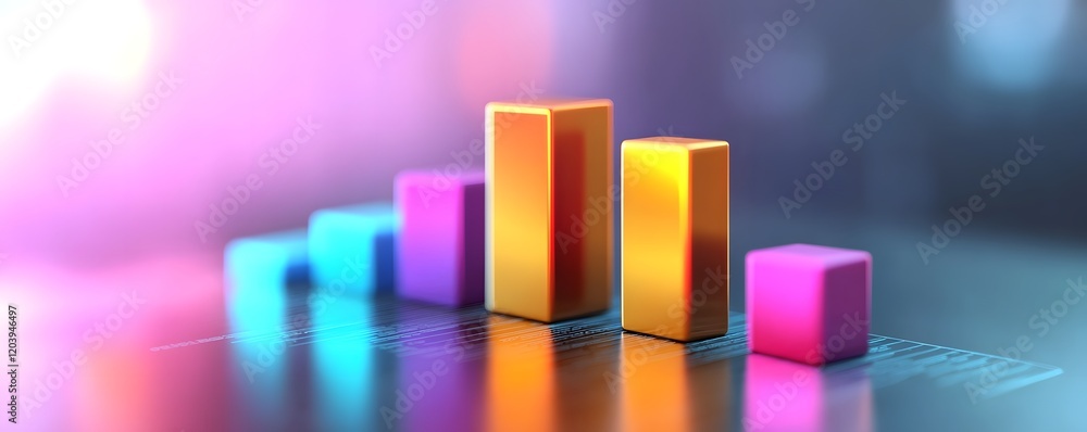 Aufkleber a vibrant, colorful bar graph demonstrating growth and success in business performance. the chart is