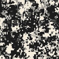 Fototapeta premium Digital camouflage background, army black, white, and gray color, with a blend of natural colors used for camouflage