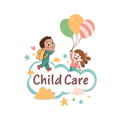 Baby shop child care day care school and kids logo day care create distinctive mother care vector eps logo design