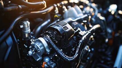 A hybrid engine showcasing fuel efficiency and eco-friendly performance.