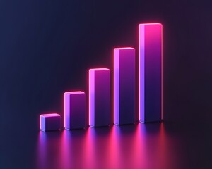 A visually striking representation of growth with vibrant neon bars symbolizing progress and success.