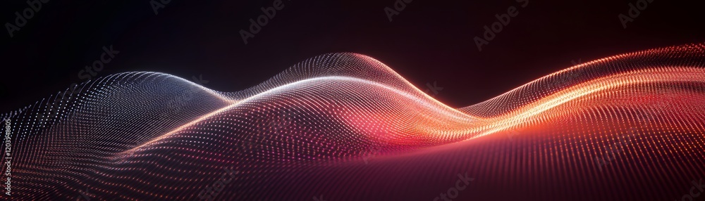 Poster an abstract representation of sound waves in vibrant colors, illustrating the fluidity and movement 
