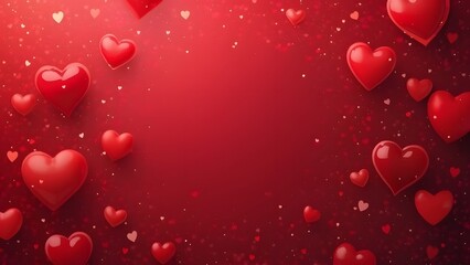 Obraz premium Valentine's Day background with red hearts. Vector illustration. Generated by AI