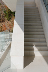 Modern outdoor staircase, sunlight