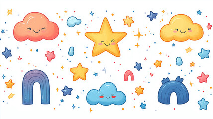 Naklejka premium seamless pattern with stars