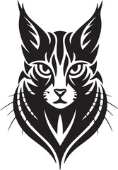 Silhouette cat head vector 