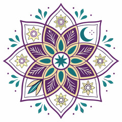 mandala Ramadan Kareem silhouette vector illustration