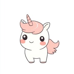 Fototapeta premium Cute cartoon unicorn, whimsical, happy, adorable, children's, online, print