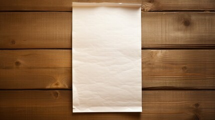 Fototapeta premium Minimalistic sheet against wooden wall texture