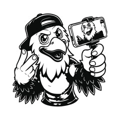 Wings of Fame A Cartoon Eagle’s Perfect Shot