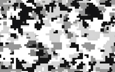 Digital camouflage background, army black, white, and gray color, with a blend of natural colors used for camouflage