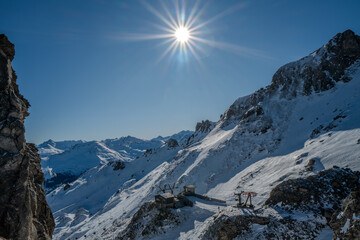 View of the Austrian Alps in winter