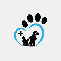 blu veterinary dog cat logo design