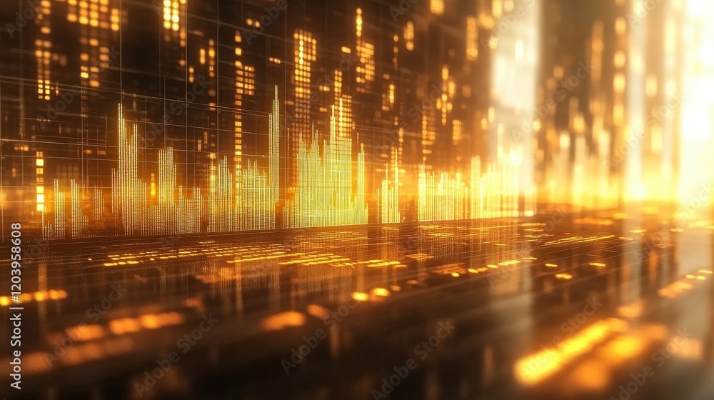 Aufkleber abstract financial data visualization with graphs and digital elements for reports and analysis