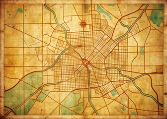 Obraz premium Retro Columbus Georgia City Map Portrait - Vintage Street Guide Illustration