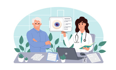 Checkup at ophthalmologist of a patient with vision problems. Eye and vision care concept. Glaucoma Awareness Month.