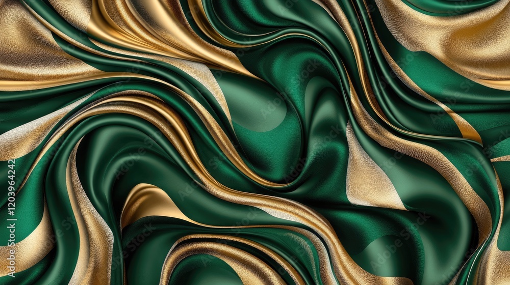 Poster a luxurious d textured backdrop with rich, swirling patterns in deep gold and emerald green, creatin