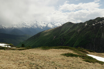 Fototapeta premium Svaneti Mountains, Georgia in spring in May