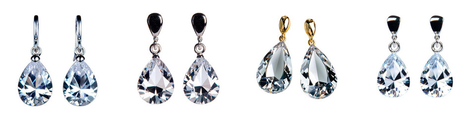 Elegant crystal earrings in various styles and colors