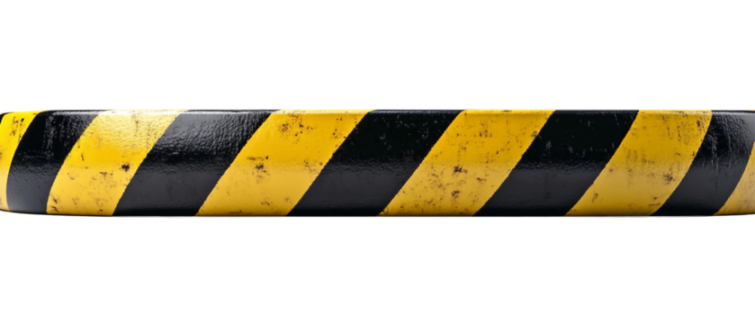 A horizontal black and yellow caution tape designed to command attention. Suitable for marketing or business purposes. Panoramic banner with place for text