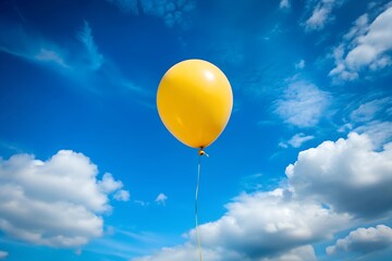 Fototapeta premium Yellow Balloon Against Blue Sky