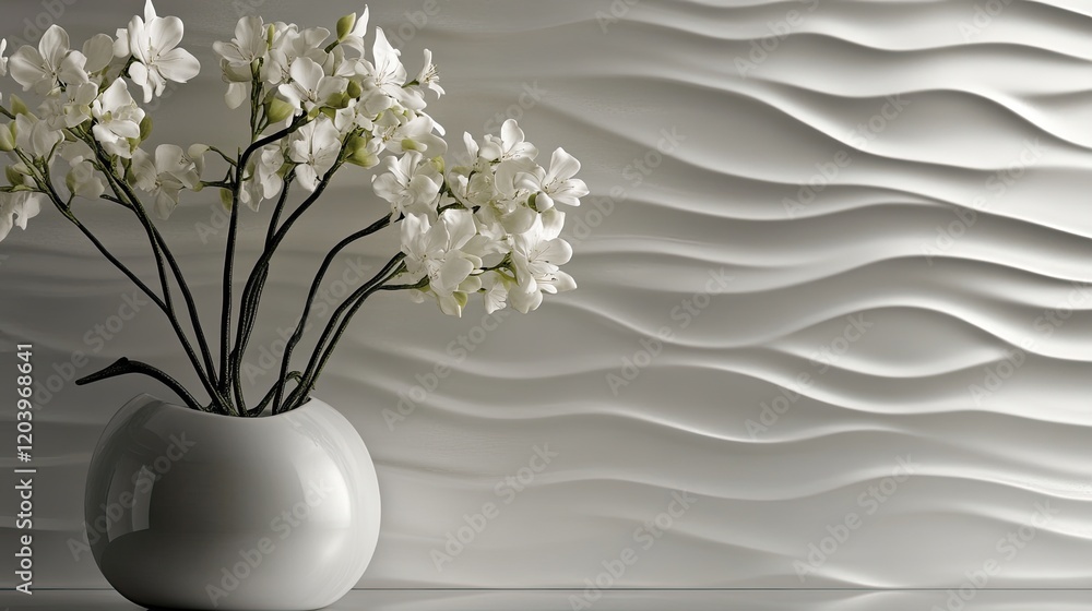 Aufkleber a smooth, undulating d surface with soft, overlapping lines in shades of grey and silver, creating a