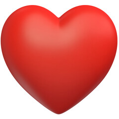 A vibrant, 3D-rendered red heart against a muted gray backdrop.
