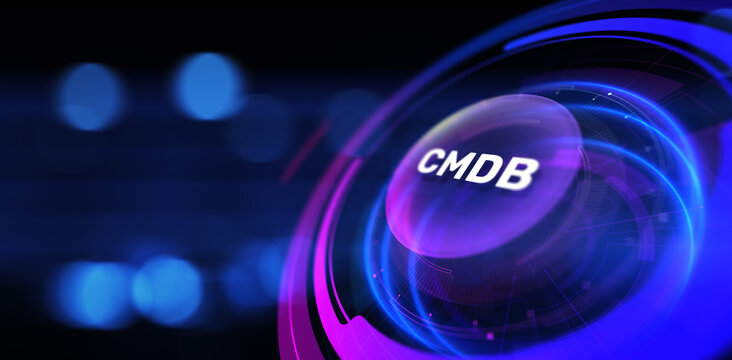CMDB, CMD Configuration management Database. Technology concept illustration.