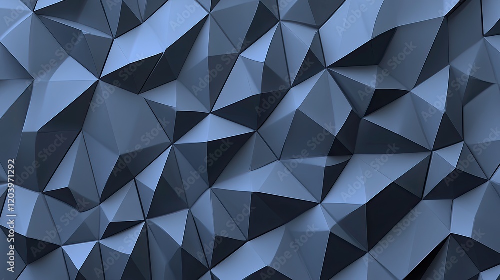 Poster a d backdrop with triangular shapes in a tessellation pattern, rendered in shades of silver and grey