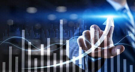 Business Growth and Data Trends Illustrated with Interactive Analytics.