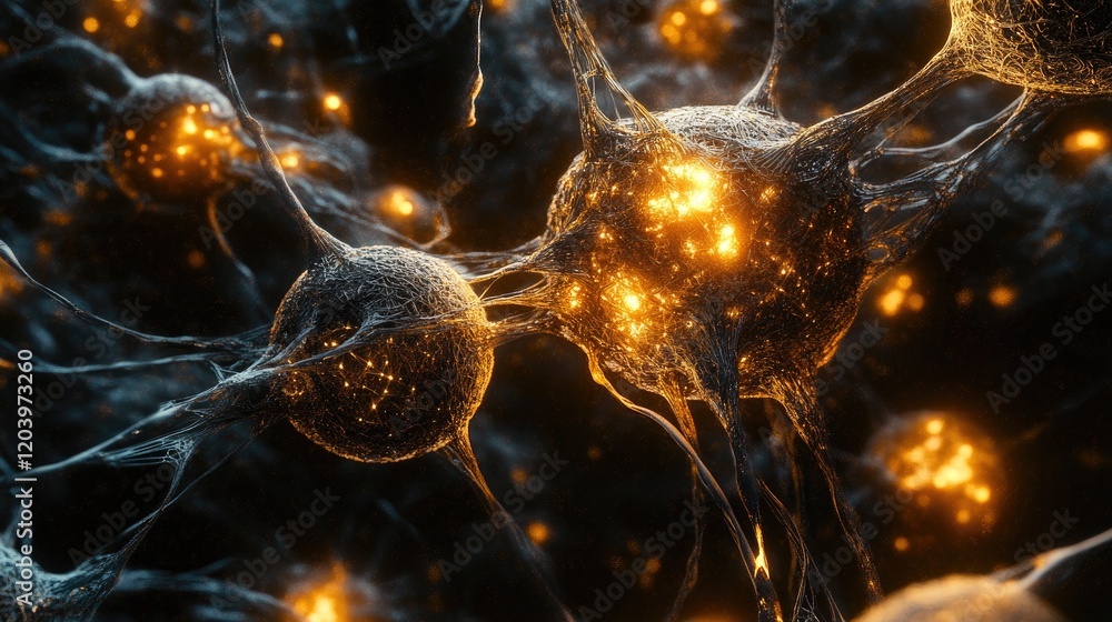 Aufkleber dynamic spheres in a neural network, glowing and connected, symbolizing cryptocurrency and artificia