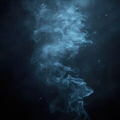Atmospheric Incense Smoke Swirling Under a Moonless Night Sky Mystical Vapor Spiritual Setting Tranquil Scene Serene Image