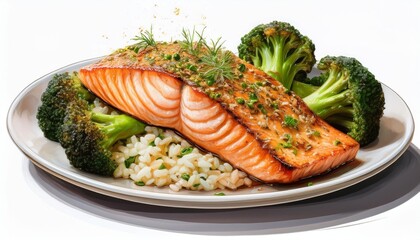 salmon steak with asparagus