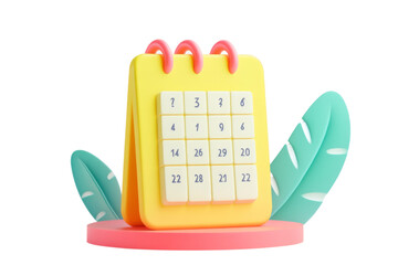 3D Cartoon Calendar Illustration