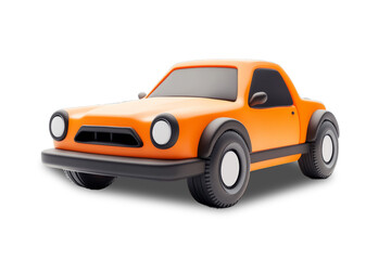 Cute Orange Cartoon Car