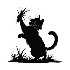 Playful Kitten Silhouette
