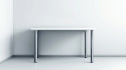 White table corner room minimalist display mockup