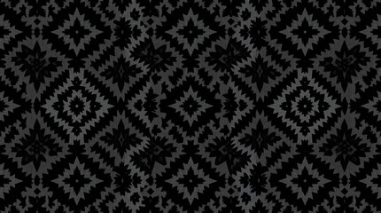  diamond seamless pattern. Dark tones create a creepy, eerie atmosphere. Ikat geometric folklore ornament with Aztec style folk embroidery and tribal ethnic vector texture. Professional