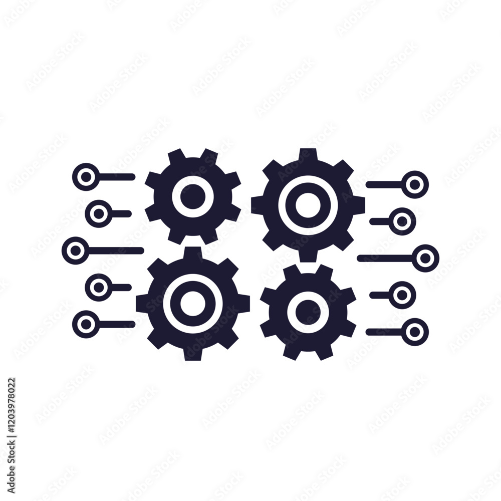 Poster automatic function icon, automation concept