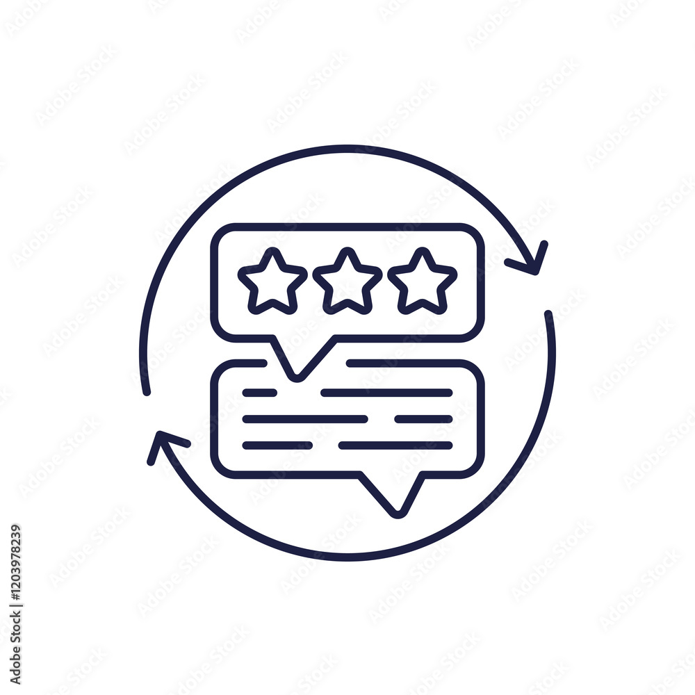 Poster feedback loop line icon on white