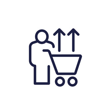 overconsumption line icon on white
